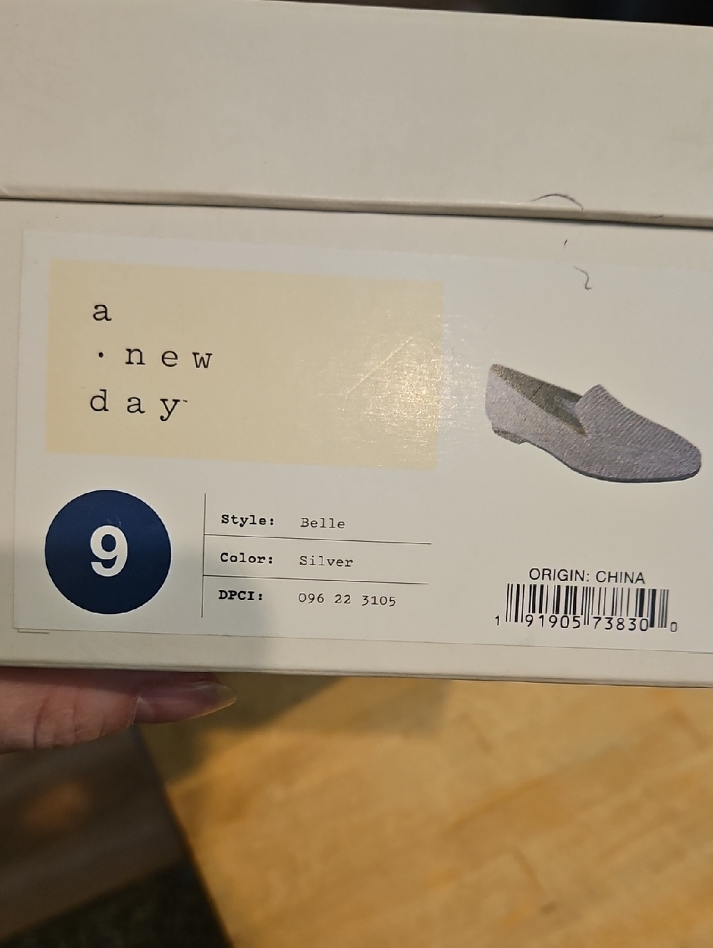 a.new day Belle Slip-On Loafer in Silver Womens Size 9. Never Worn